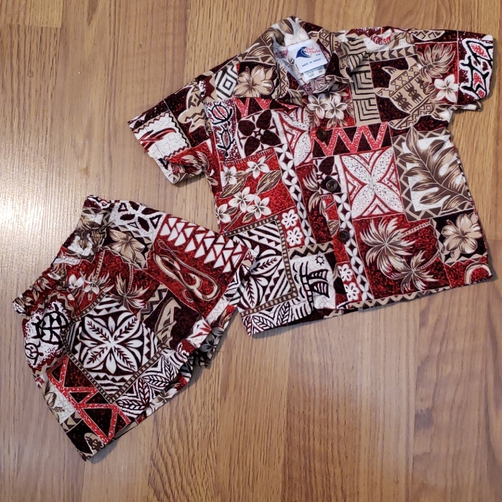 Nui Nalu Hawaiian shirt and shorts set 6 months